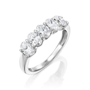 טבעת איטרנטי "בילי" אובלים יהלומי מעבדה זהב לבן