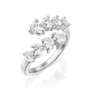 טבעת "אפרודיטה" לבבות פתוחה