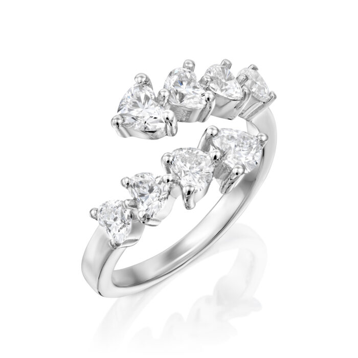 טבעת "אפרודיטה" לבבות פתוחה