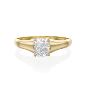 טבעת סוליטר "אושר" יהלום קושן