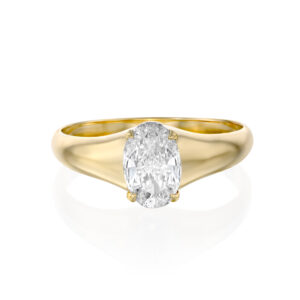 טבעת סוליטר "אדי" יהלום אובל