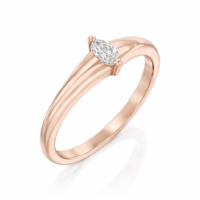 טבעת צ'אנקית "ריטה" יהלום מרקיזה רוז גולד