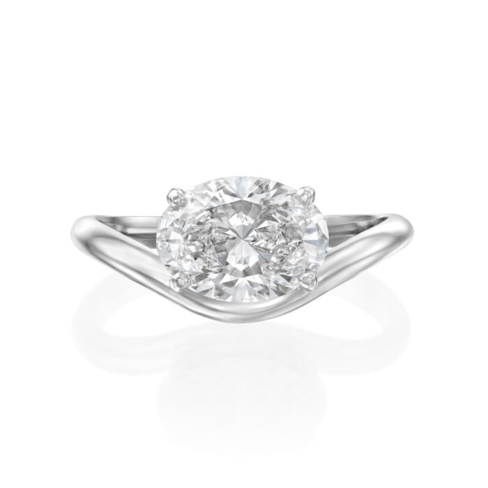 טבעת "אלאיה" סוליטר אובל