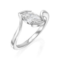 טבעת סוליטר "ליאורה" יהלום מרקיזה