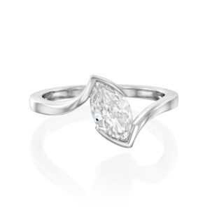 טבעת סוליטר ליאורה יהלום מרקיזה