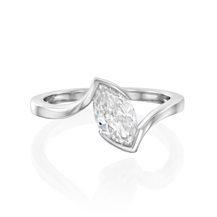 טבעת סוליטר ליאורה יהלום מרקיזה