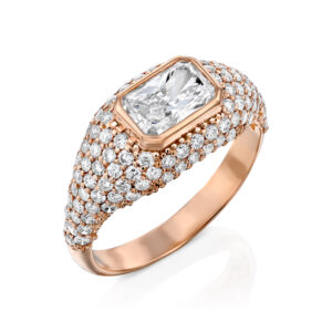 טבעת חותם "מייגן" יהלום רדיאנט