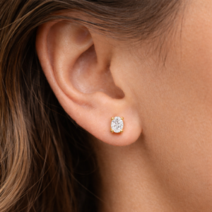 עגילים יהלום אובל