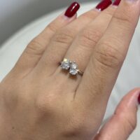 טבעת Toi et Moi טיפה ועגול "אלודי"
